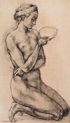 Kneeling woman from the school of Leonardo